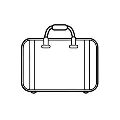 Outline of a suitcase art on transparent background