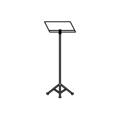 Outline of a music stand on transparent background