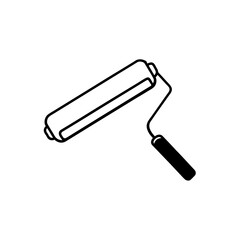 A simple paint roller art on transparent background