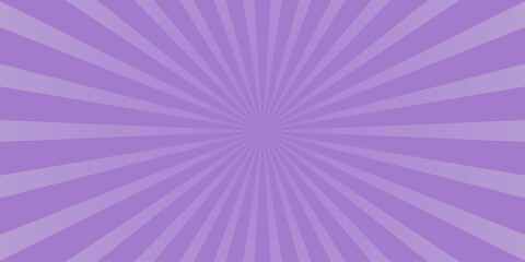 Retro radial burst background with alternating light and dark lavender stripes emanating from the center creating a vintage sunburst effect for graphic design