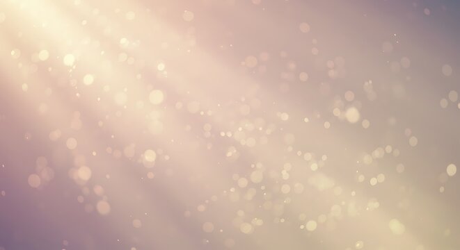 Soft golden light beams with sparkling bokeh effect