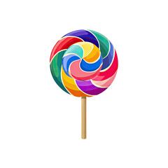 Colorful swirl lollipop on a stick (2)