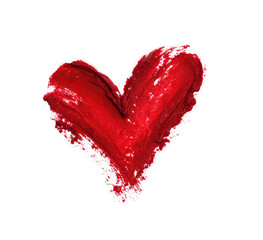 Red heart painted with textured strokes