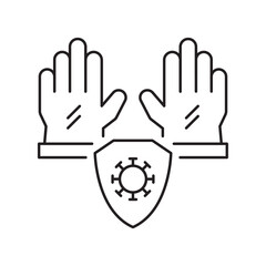 Editable Medical Gloves Line Icon