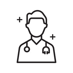 Editable Male Doctor Line Icon