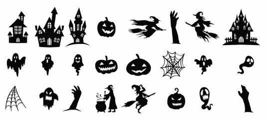 halloween silhouette icon vector illustration