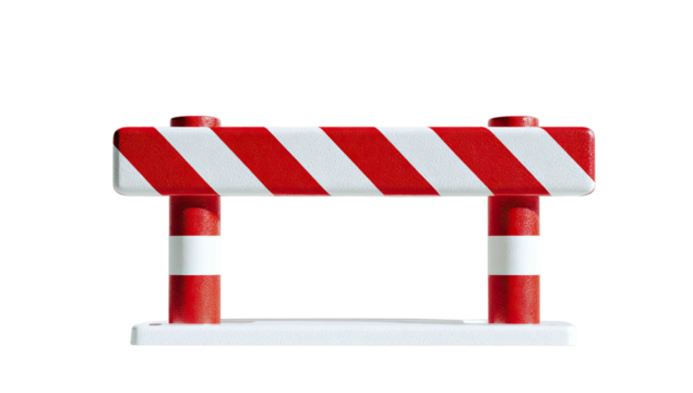 Red and white striped barrier (3)