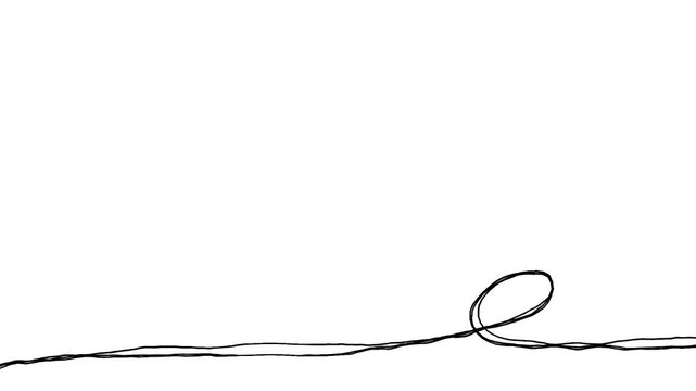 くるっとしたラインのの落書き線画イラスト。線が動く手描きのアイコン動画。ループする4Kアニメーション