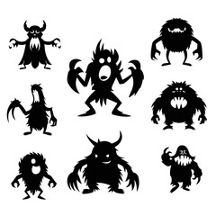 . Collection of  halloween scary and funny ghosts on white background , vector illustration design.