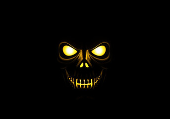 Menacing Glowing Skull Face