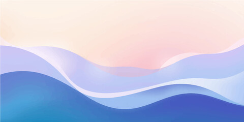 Abstract blue wave pattern with liquid lines and a flowing sea backdrop
