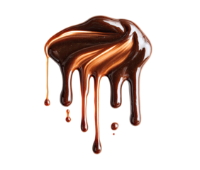 Melted chocolate drips and swirls
