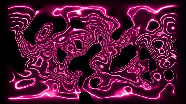 Pink neon lines animation abstract motion background vibrant swirling patterns 4k ultra hd. Animated pink neon lines seamless loop glowing energy waves motion graphics 4k hd.
