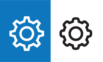 Black settings icon. Cogwheel symbol. Gear wheel vector linear icon for use in any purpose.