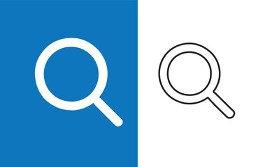 Search magnifying glass flat icon for apps and websites