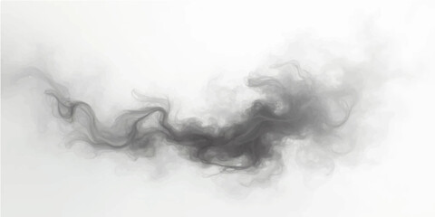 Wispy white smoke clouds dance on a dark black background, creating an abstract, ethereal texture of light and mist © Foysal