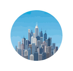 Naklejka premium Cityscape skyline illustration