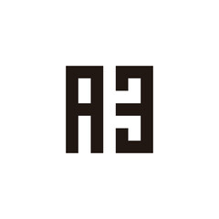 Letter A number 3 square geometric symbol simple logo vector