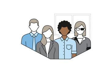 Diverse business people group illustration