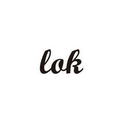 Letter Lok connect geometric symbol simple logo vector