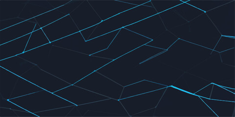 Geometric spider web on dark blue background, a futuristic digital line pattern for business technology illustration