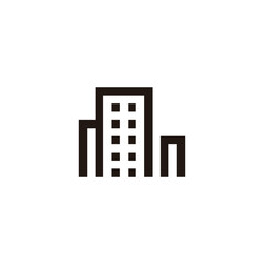 Naklejka premium Letter m and n building, squares geometric symbol simple logo vector