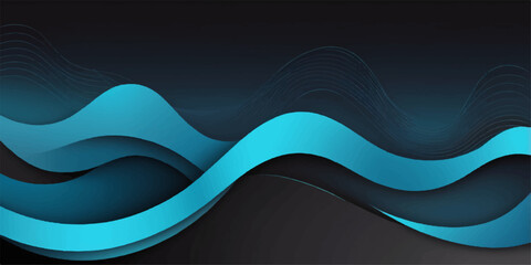Blue wave pattern vector illustration for modern business banner design template backdrop