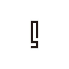 Letter SL LS S L rectangle geometric symbol simple logo vector