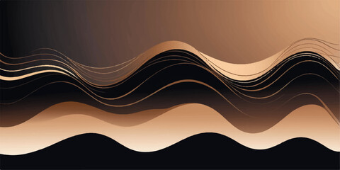 Abstract orange wave vector illustration background with artistic flowing curve pattern