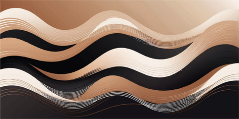 Abstract orange and gold wavy lines vector illustration pattern design