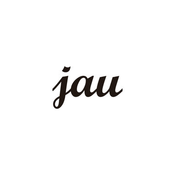 Letter jau connect geometric symbol simple logo vector