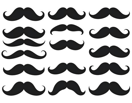 Collection of various mustache shapes