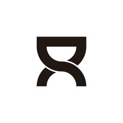 Letter A hourglass geometric symbol simple logo vector