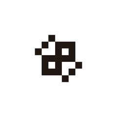 Number 8 letter r and J squares geometric symbol simple logo vector