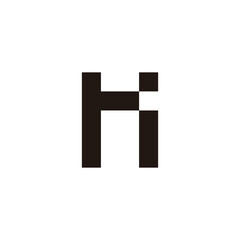 Letter r and i square geometric symbol simple logo vector