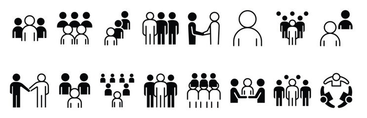 Teamwork, team, people icons set vector illustration graphic design