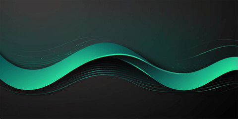 Abstract wave vector design wallpaper: a blue and green curve pattern with a light flow concept for business banner illustration