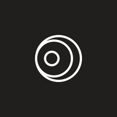 Moon and moon crescent geometric symbol simple logo vector