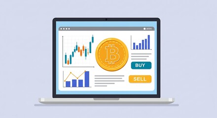 Laptop showing bitcoin trading data