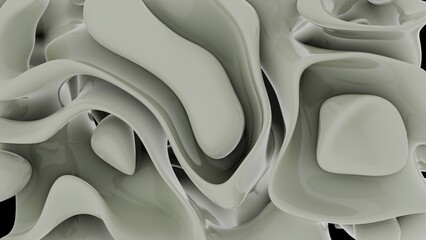 Abstract Fluid Shapes in Gray Tones