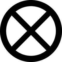 Prohibition symbol icon for no entry, restriction, forbidden, or not allowed concepts in modern design