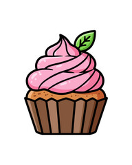 Pink cupcake illustration