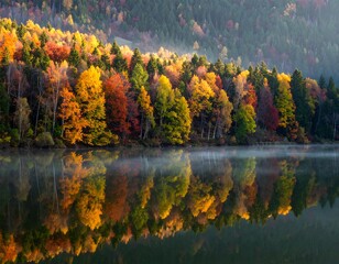 Fototapeta premium Autumn lake reflections