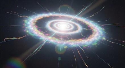 Abstract artwork of a vibrant colorful nebula formation in the dark expansive universe
