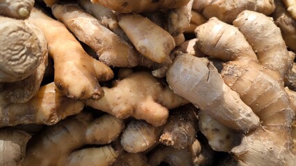 Close-Up of Fresh Ginger Roots