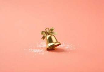 christmas bells on red background