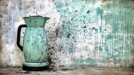 Vintage blender with grime kitchen still life messy environment close-up retro aesthetic