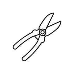 Outline of garden shears on transparent background