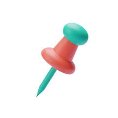 thumbtack pin 3d icon isolated on transparent background png