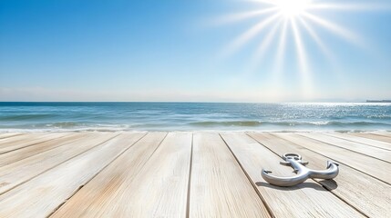 Relaxing day by the seaside with an anchor ocean view nature bright sunlight